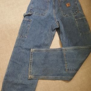 Carhartt Double Knee Dungaree fit Leather Patch